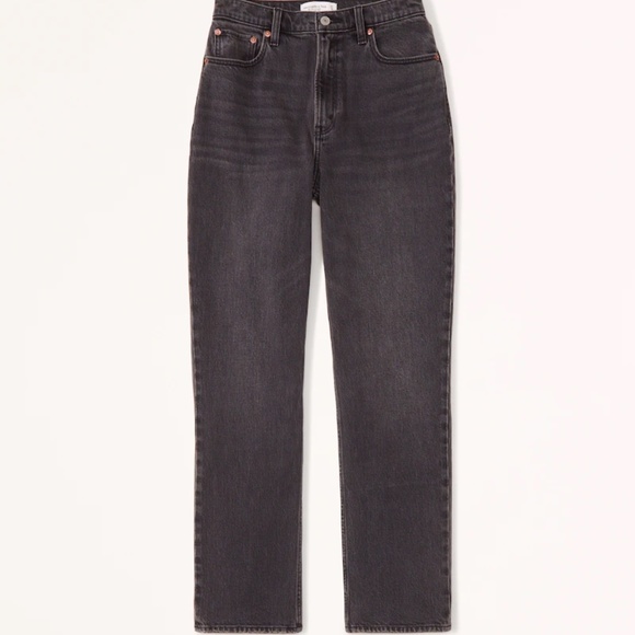 Curve Love Ultra High Rise 90s Straight Jean - Black Sz 25L - Picture 1 of 7